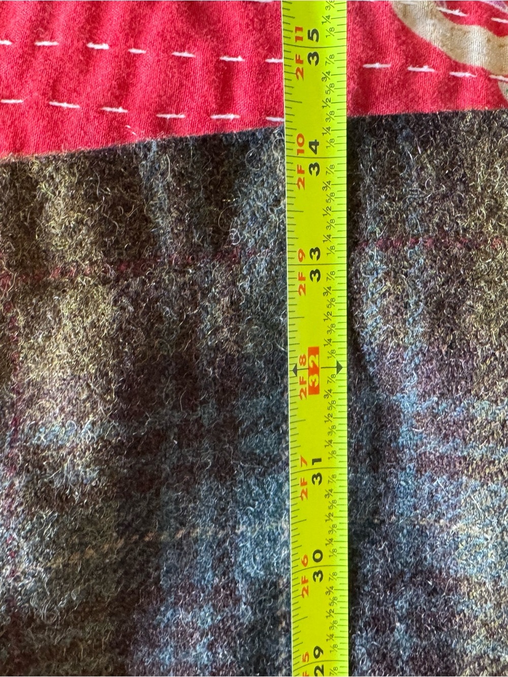 DKNY Plaid Wool Toggle Coat Leather Straps M - Picture 11 of 11